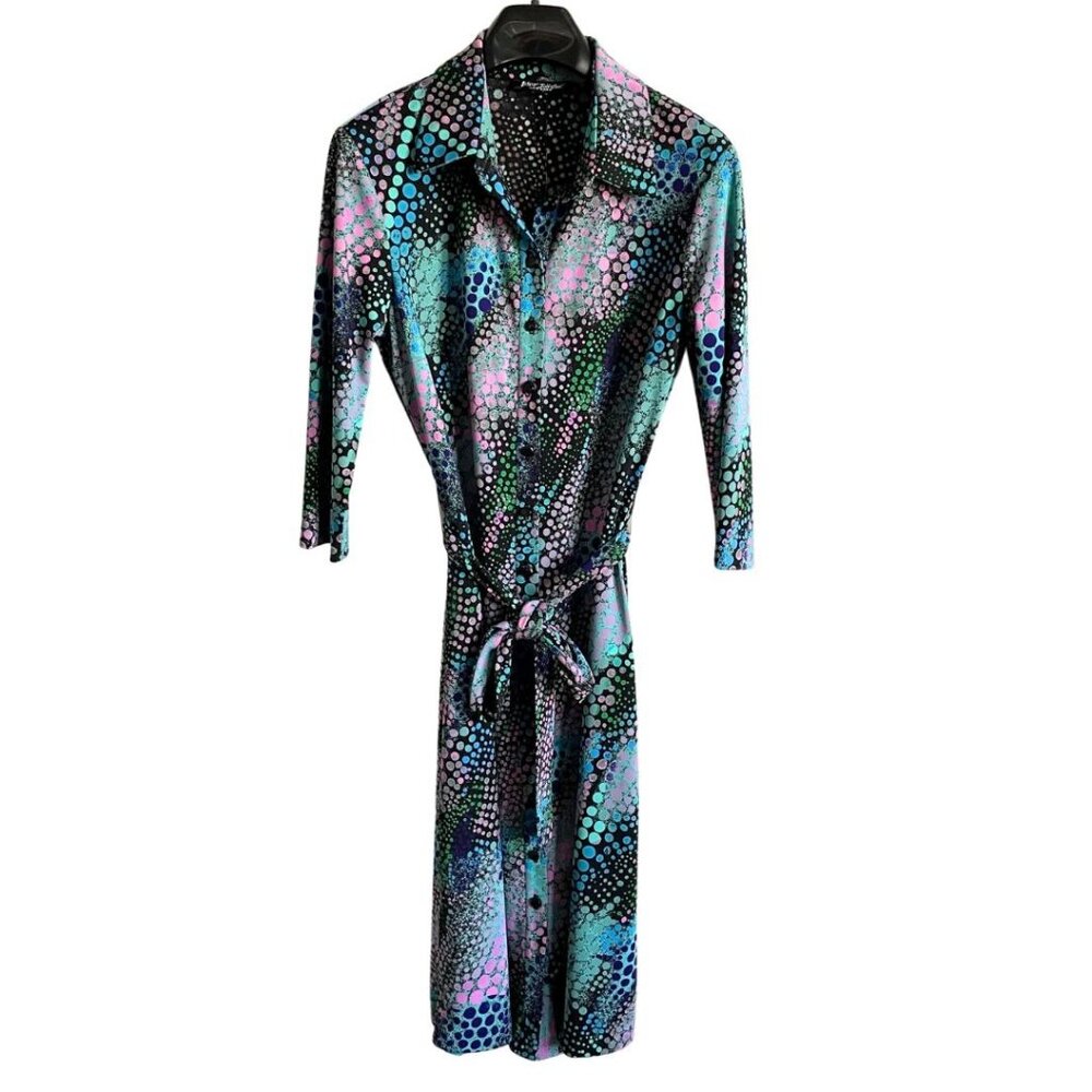 Vintage Y2K Betsy Johnson Black Label 90's Bubble Shirt Dress Size L - Picture 2 of 9